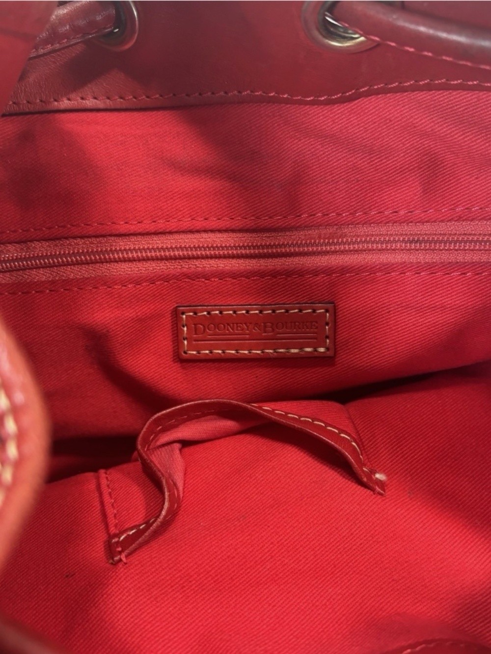 Dooney And Bourke Red Plaid Canvas Signature Large Tote/Red Leather Zip Wallet - Picture 11 of 16